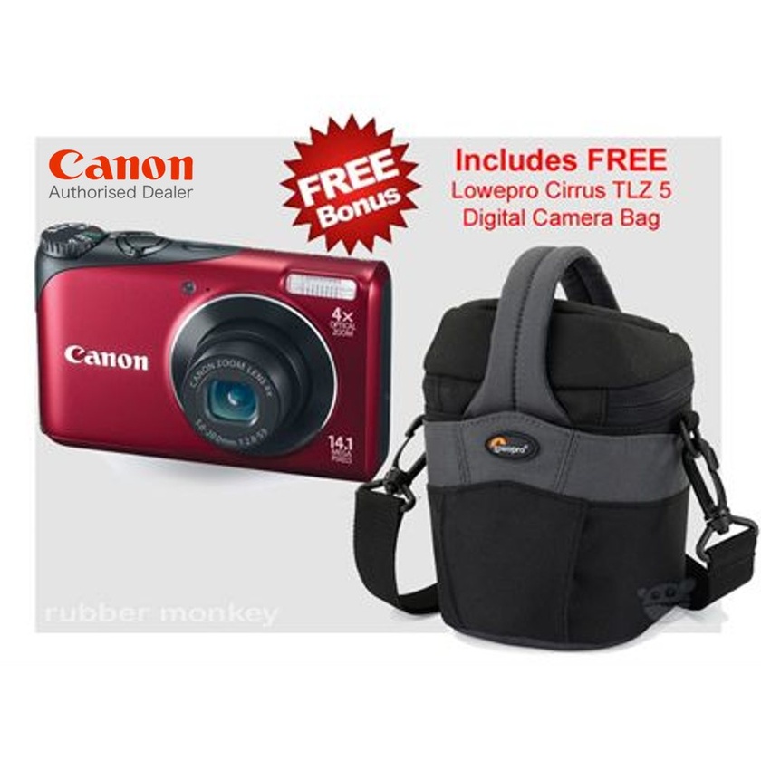 Canon Digital Powershot Camera Red - A2200