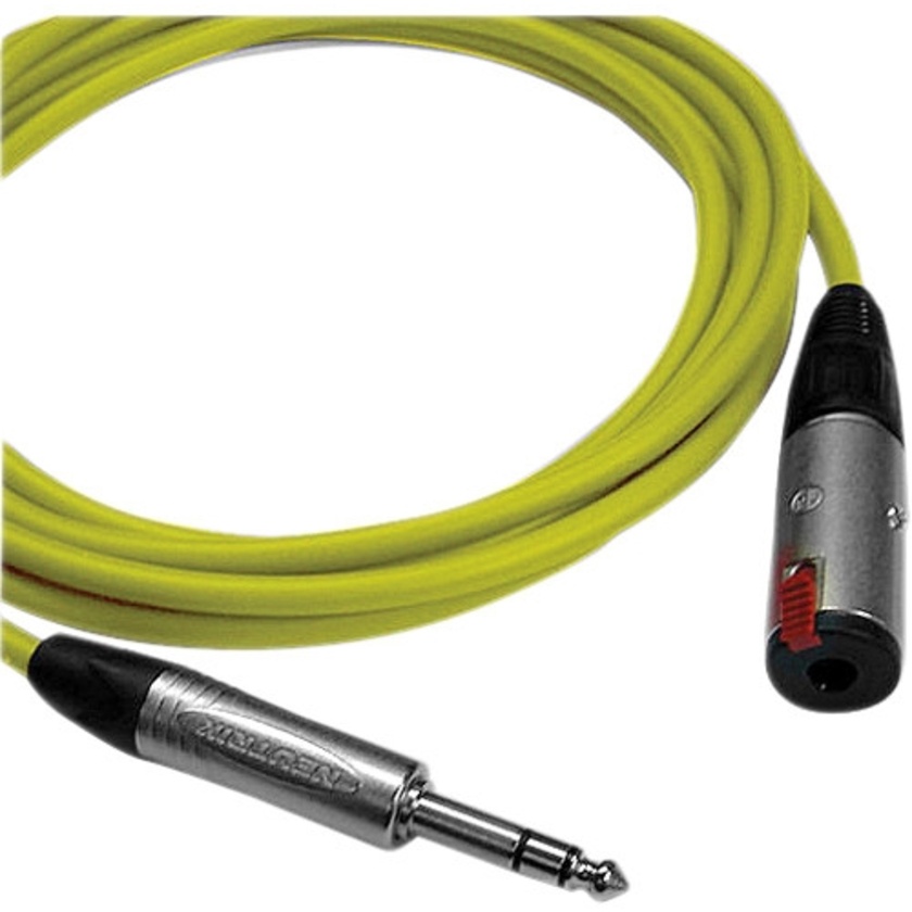 Canare Starquad TRSM-TRSF Extension Cable (Yellow, 1')