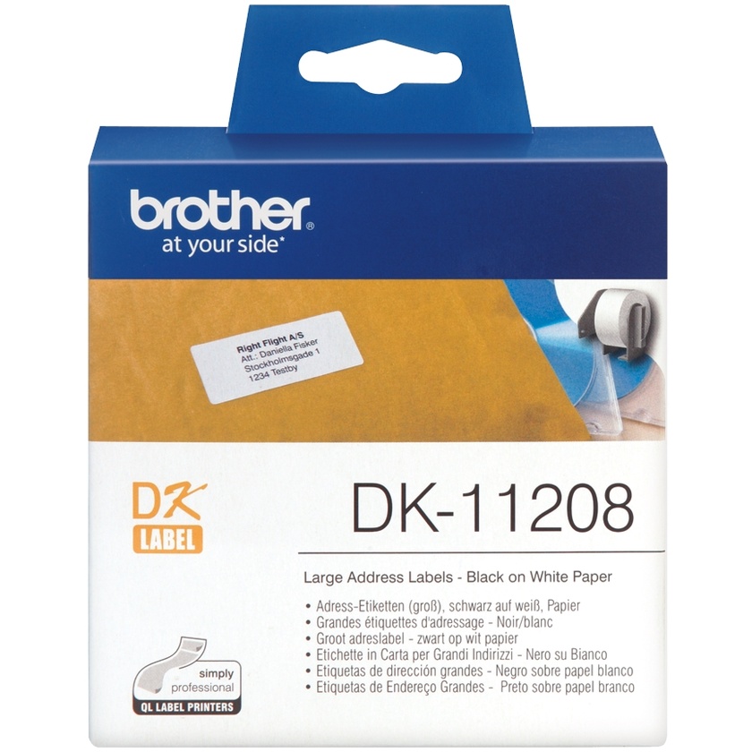 Brother DK1208 Die-Cut Large Address Labels (White, 400 Labels, 1.4 x 3.5")