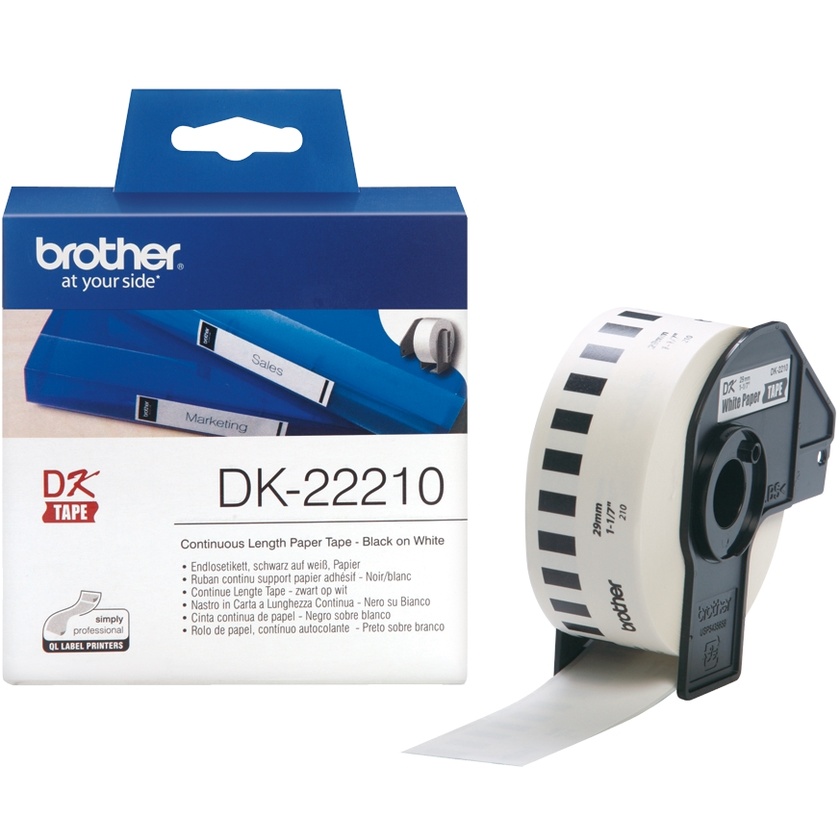 Brother DK22210 Continuous Length Paper Label Tape 29mm x 30.48m