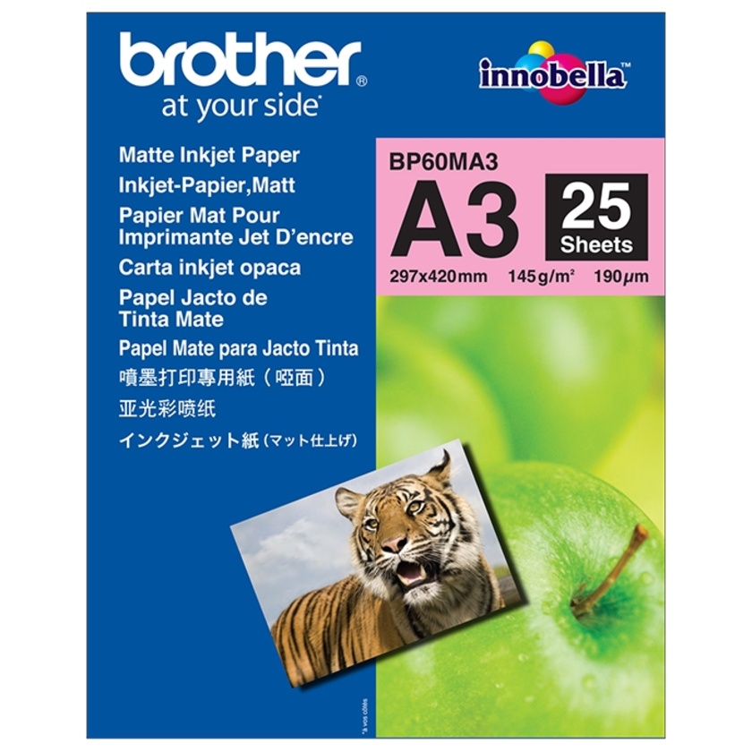 Brother BP60MA3 A3 Matte Inkjet Paper 145GSM 25 Sheets