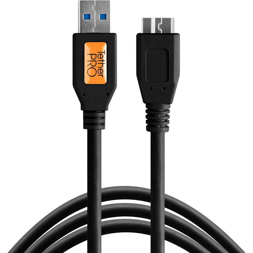 Tether Tools TetherPro USB 3.0 Male Type-A to USB 3.0 Micro-B Cable (6', Black)