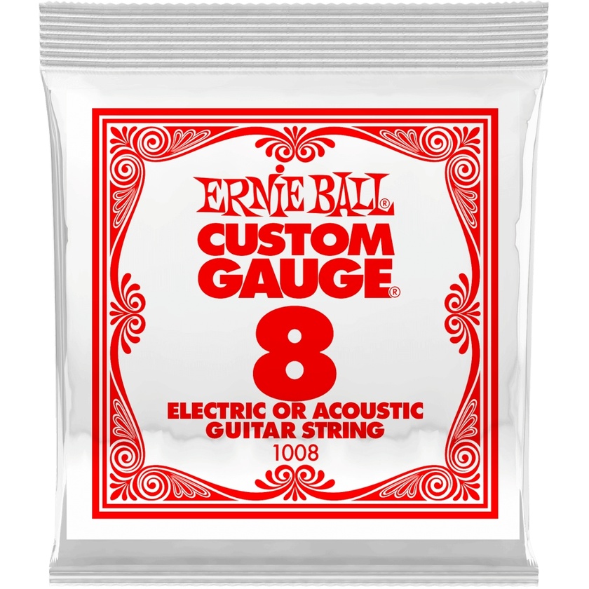 Ernie Ball .008 Plain Steel Electric or Acoustic Guitar String