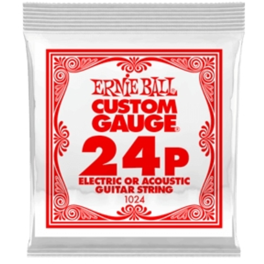 Ernie Ball .024 Plain Steel Electric or Acoustic Guitar String