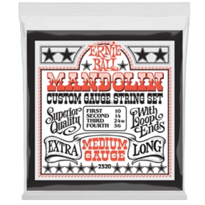 Ernie Ball Medium Loop End Stainless Steel Mandolin Guitar Strings - 10-36 Gauge