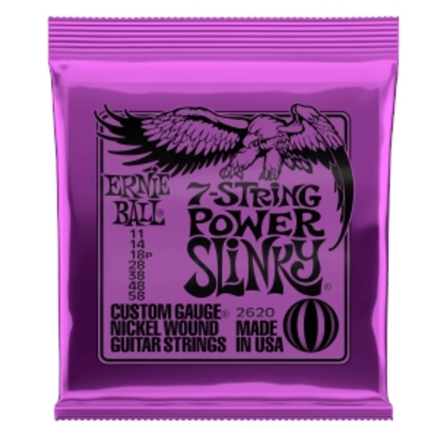 Ernie Ball Power Slinky 7-string Nickel Wound Electric Guitar Strings - 11-58 Gauge