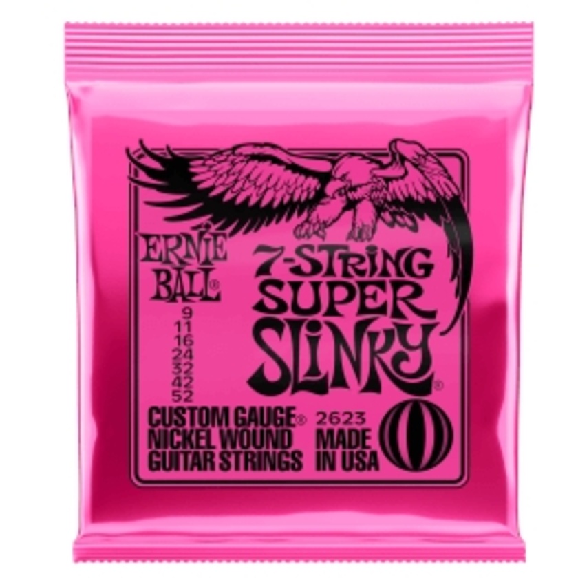 Ernie Ball Super Slinky 7-string Nickel Wound Electric Guitar Strings - 9-52 Gauge