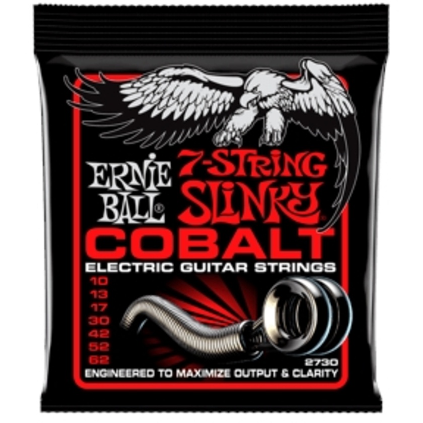 Ernie Ball Skinny Top Heavy Bottom Slinky Cobalt 7-string Electric Guitar Strings - 10-62 Gauge