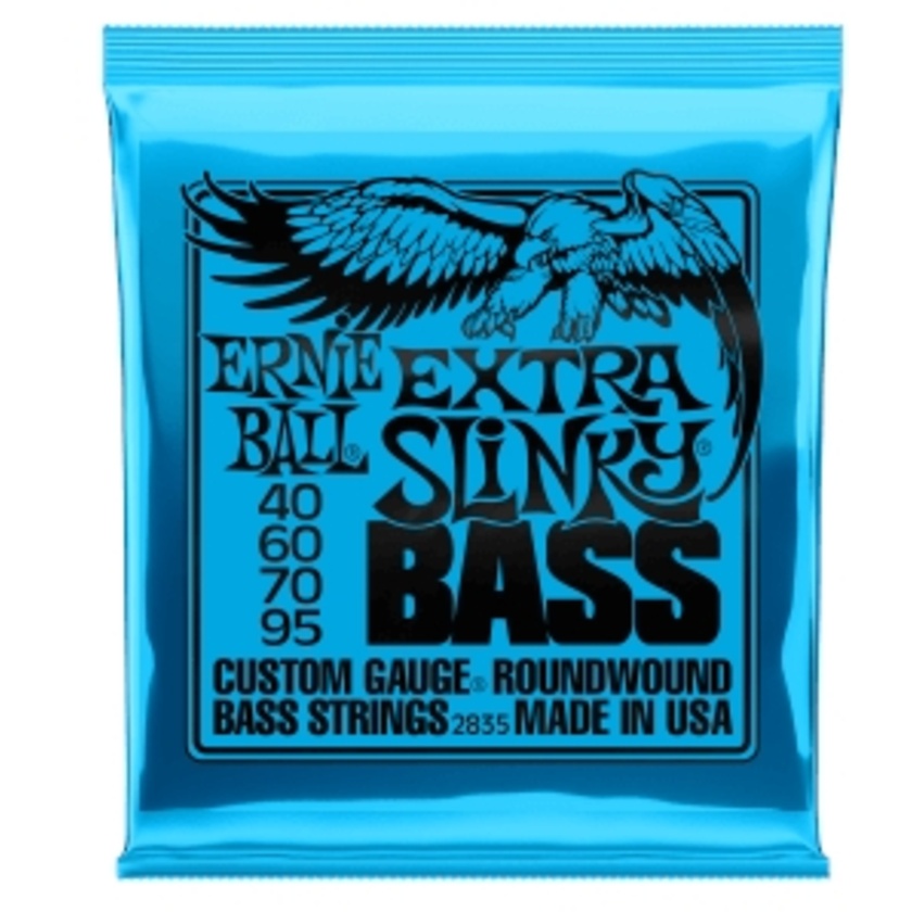 Ernie Ball Extra Slinky Nickel Wound Electric Bass Strings - 40-95 Gauge