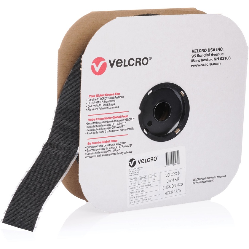 VELCRO Fire & Flame Retardant Adhesive Hook 50mm x 22.8m Roll