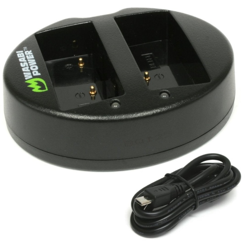 Wasabi Power Dual USB Battery Charger For Olympus BLH-1