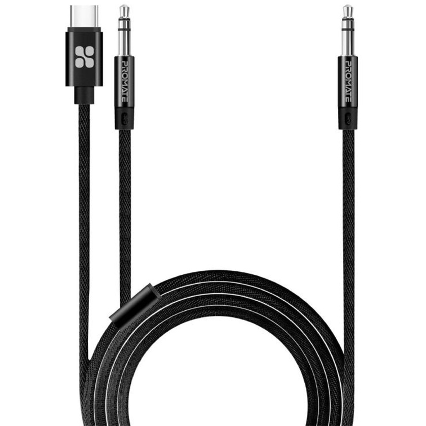 PROMATE AUXLink-CM 2-in-1 USB-C to 3.5mm AUX Audio Cable