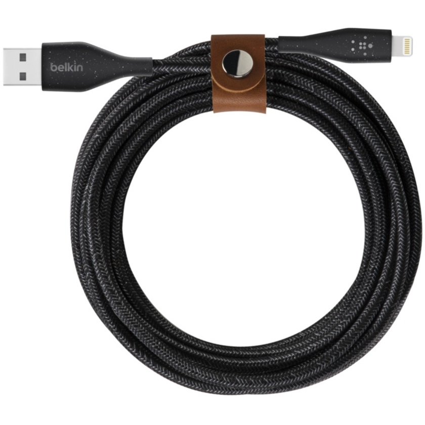 Belkin DuraTek Plus Lightning to USB-A Cable with Strap (3m, Black)