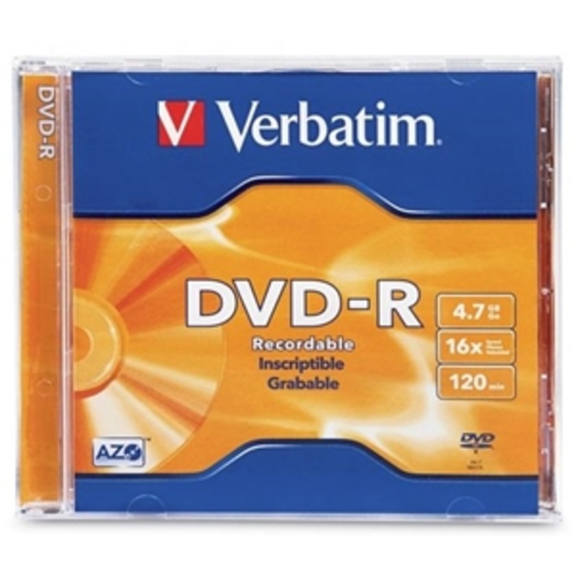 Verbatim DVD-R 4.7GB 16x 1 Pack with Jewel Case