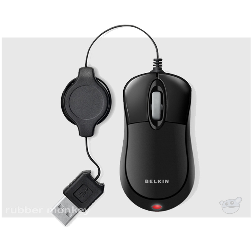 Belkin Retractable Travel Mouse - Black