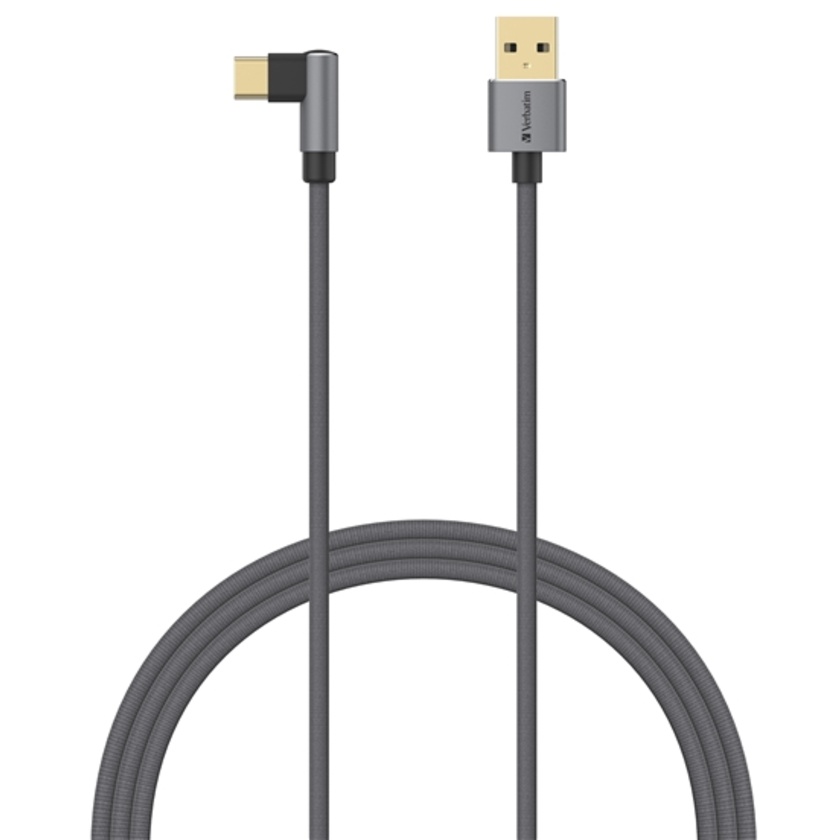 Verbatim Sync & Charge USB Type-C to Type A L-Shaped Cable 120cm Grey