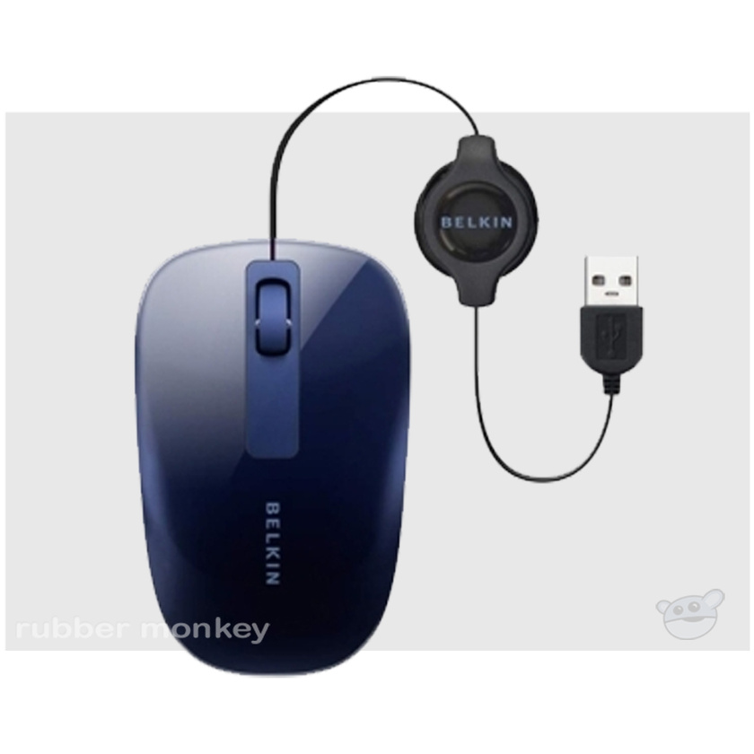 Belkin Retractable Comfort Mouse - Midnight Blue