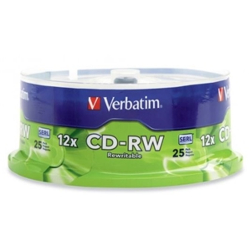 Verbatim CD-RW 700MB 4-12x 25 Pack on Spindle