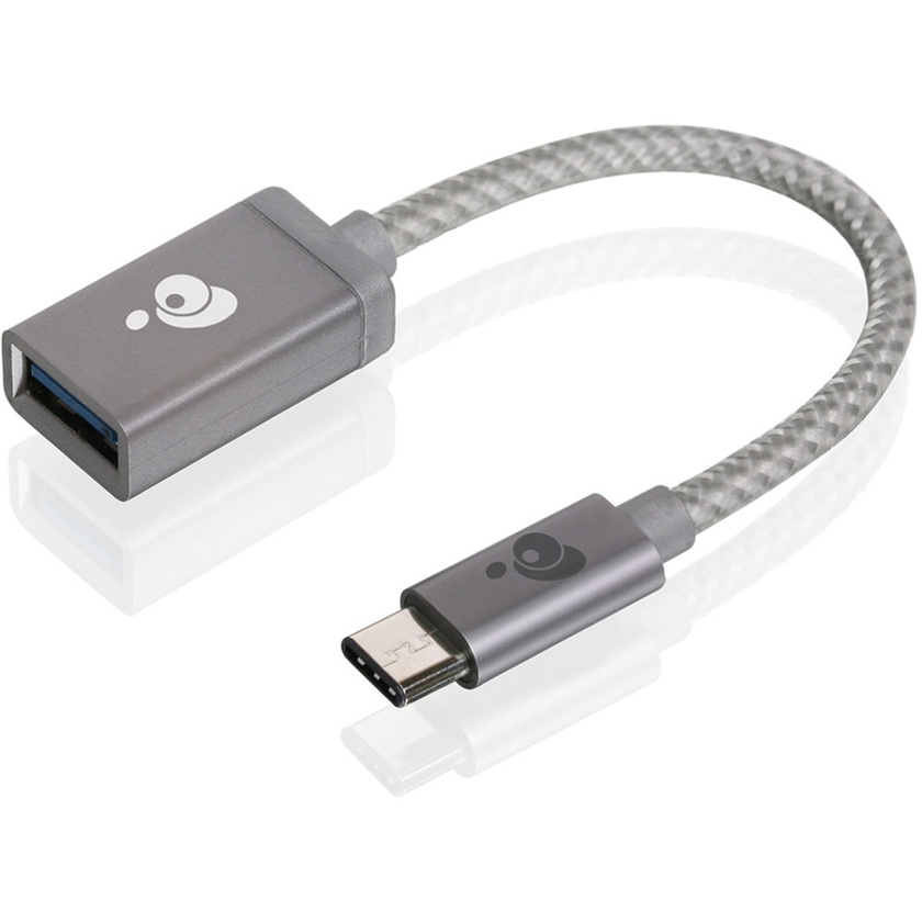 IOGEAR USB 3.0 Type-C Male to Type-A Female Charge & Sync Adapter (Space Gray)