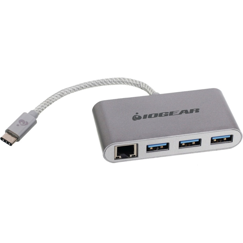 IOGEAR Gigalinq USB Type-C to USB Type-A Hub with Ethernet Adapter