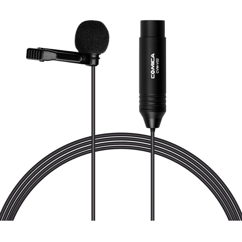 Comica Audio CVM-V02C Cardioid XLR Lavalier Microphone (Black, 1.8m)