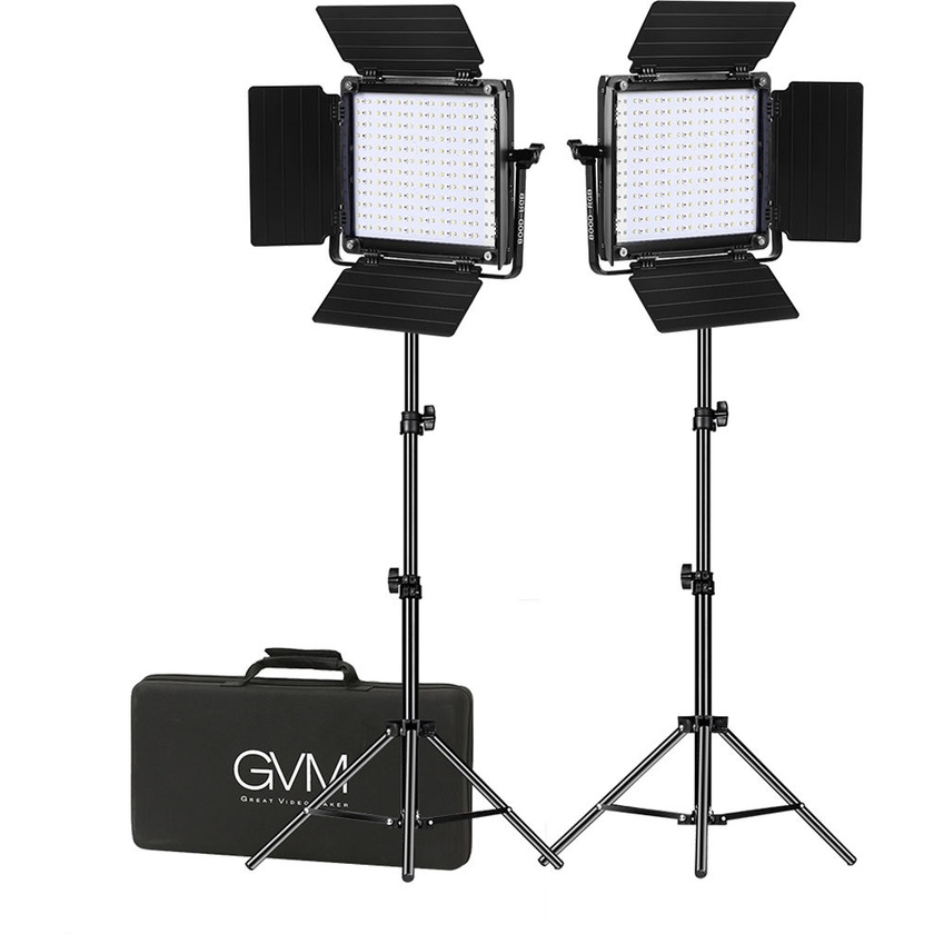 GVM 800D-RGB-II-2L Studio 2-Video Light Kit (2.1m)