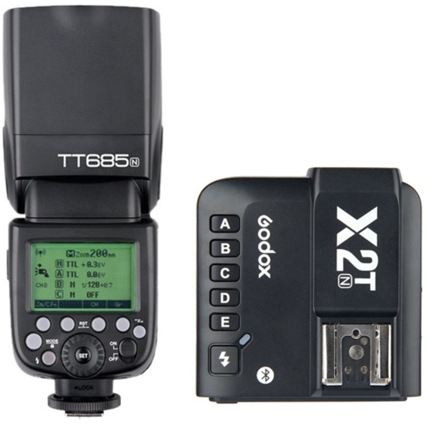 Godox TT685N Thinklite TTL Flash with X2T-N Trigger Kit for Nikon Cameras