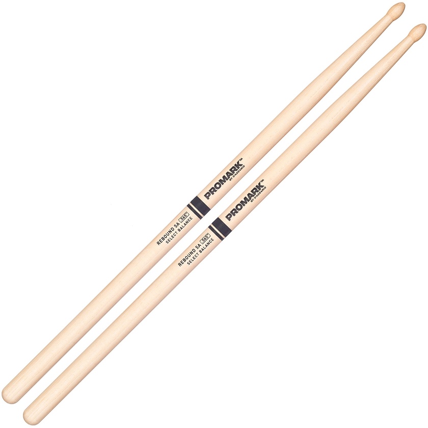 Promark Rebound 5A, Hickory Tear-Drop Wood Tip Drumsticks