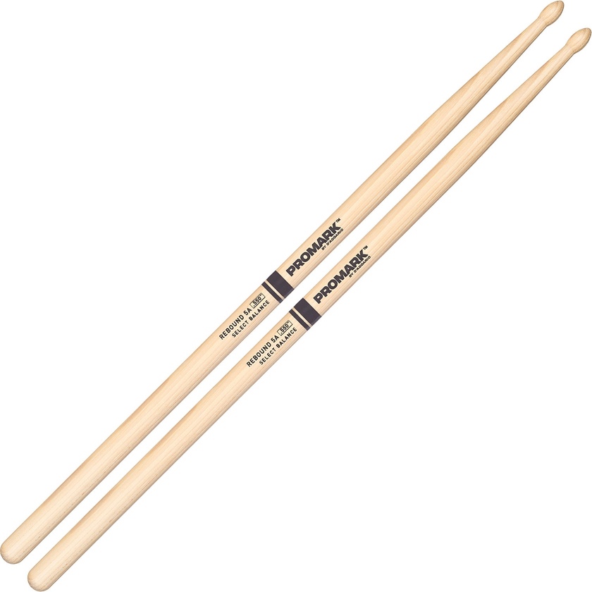 Promark Hickory 5A .550" Rebound Tear-Drop Wood Tip Drum Sticks
