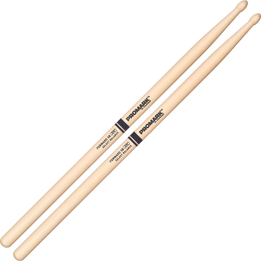 Promark Hickory 5B .595" Forward Teardrop Wood Tip Drumsticks