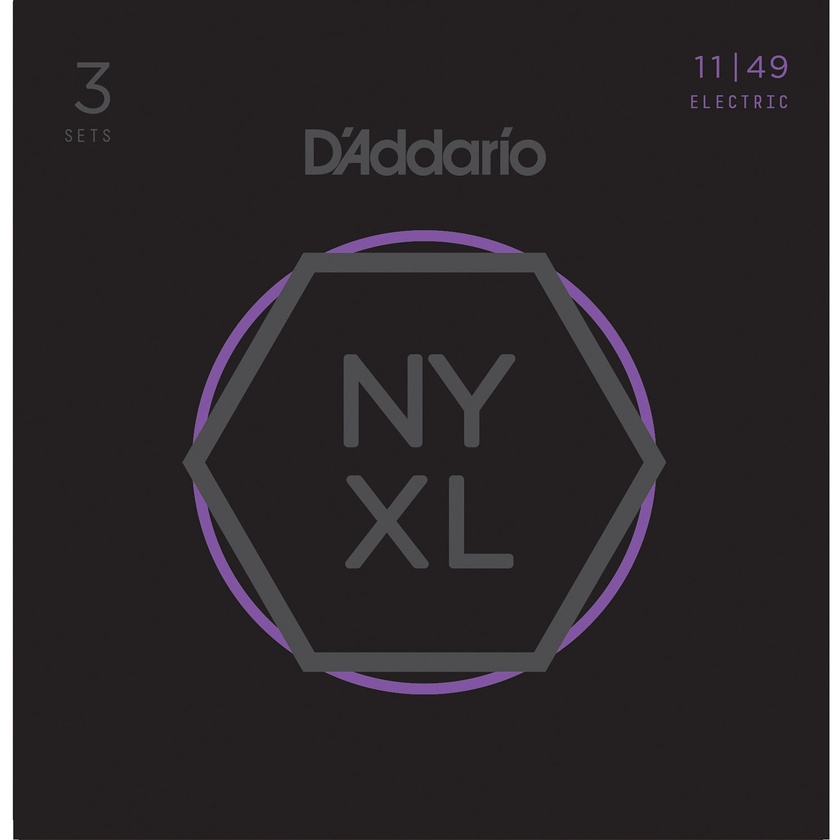 D'Addario NYXL1149-3P Medium Nickel Wound Electric Guitar Strings (6-String Set, 11 - 49, 3-Pack)