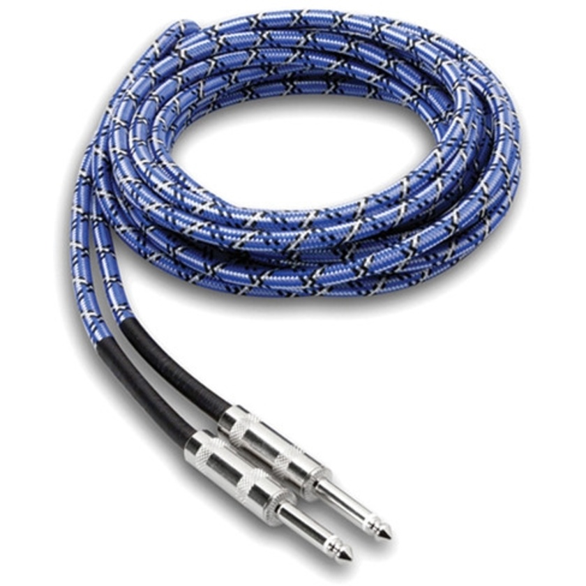 Hosa 3GT Cloth Guitar Cable (Blue/White/Black 5.5m)