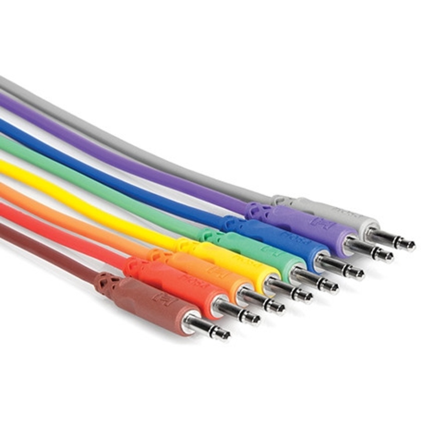 Hosa Set of 8 Unbalanced Patch Cables 3.5mm TS (15cm)