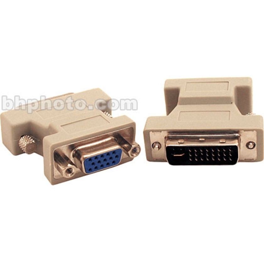 Hosa Computer Video DVI-I Male to VGA 15-Pin Female Monitor Adapter