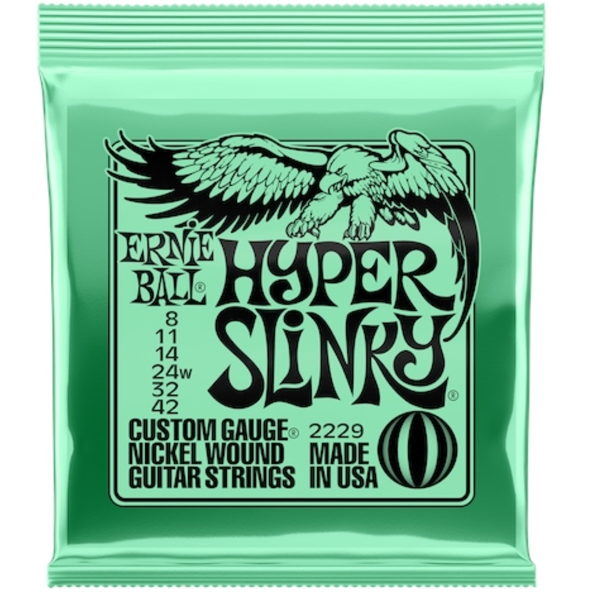 Ernie Ball Hyper Slinky Nickel Wound Electric Guitar Strings (8-42 Gauge)