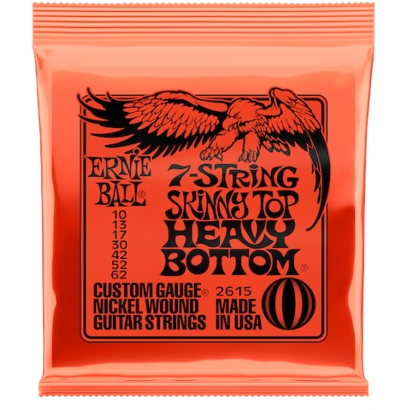 Ernie Ball Skinny Top Heavy Bottom 7-String Slinky Guitar Strings (10-62 Gauge)