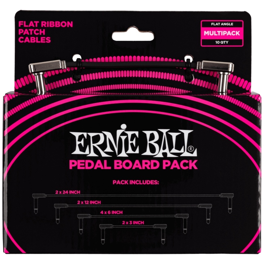 Ernie Ball Flat Ribbon Patch Cable Multi-Pack (10 Cables)