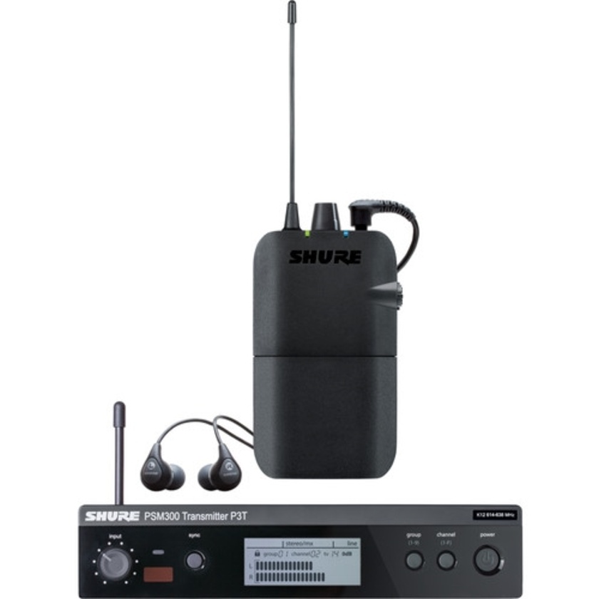 Shure P3TR112GR PSM 300 Wireless In-Ear Monitoring Set with SE112 Earphones (J13: 566 - 590 MHz)
