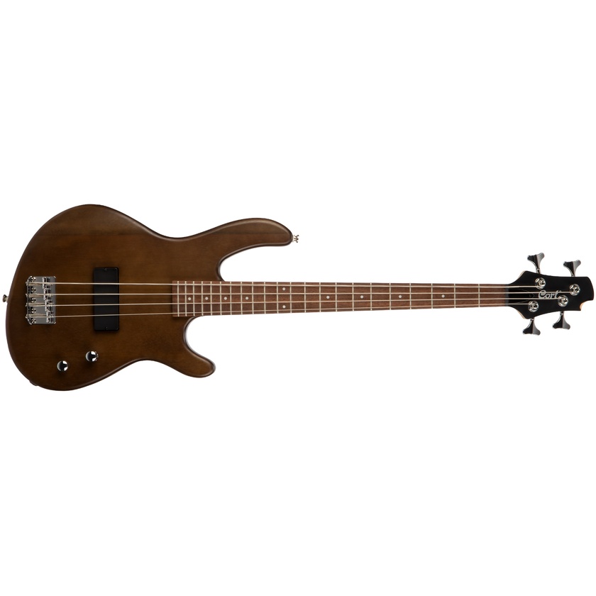 Cort Action Junior Bass Guitar with Guitar Bag (Open Pore Walnut)