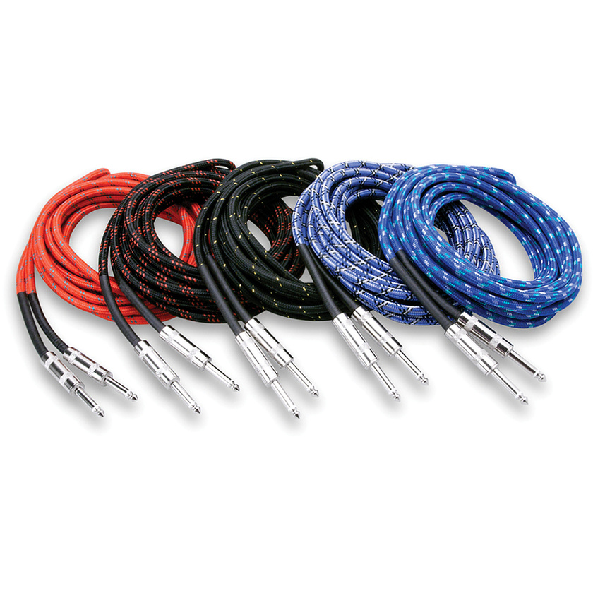 Hosa 3GT-PAK Cloth Guitar Cable 18ft (10pk)