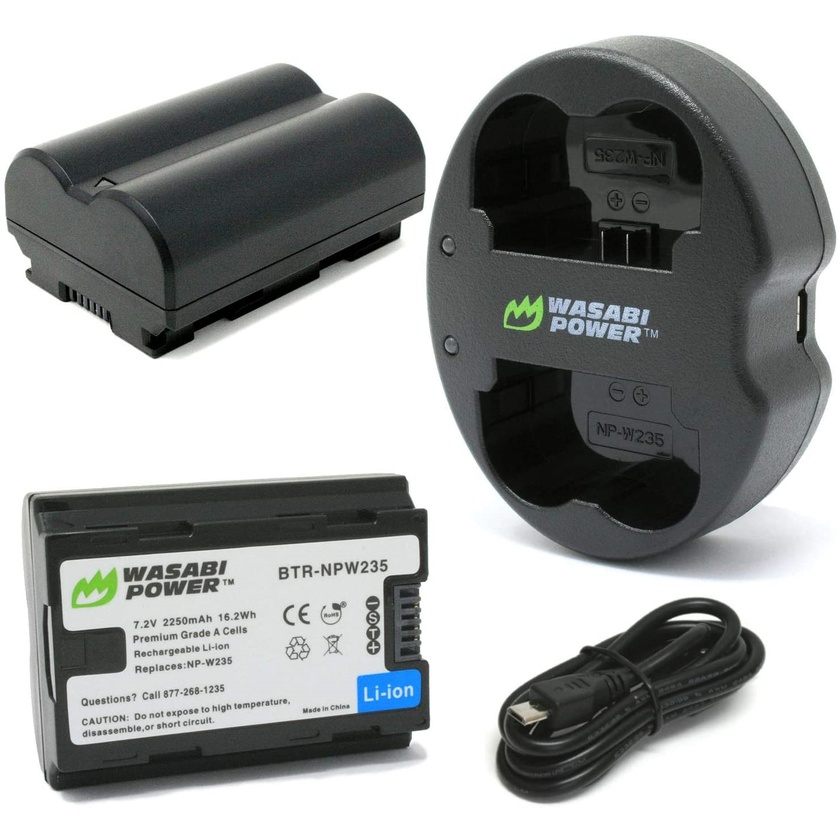 Wasabi Power Battery (2-Pack) and Dual Charger for Fujifilm NP-W235 (X-T4, X-T5)