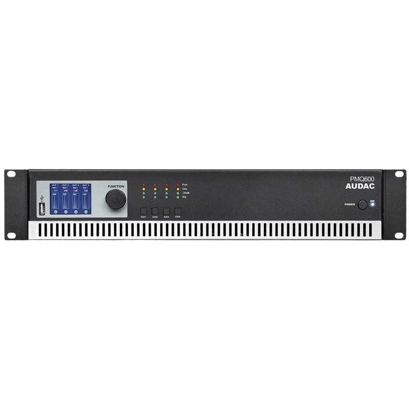Audac PMQ600 Wavedynamics Quad-Channel 100v Power Amplifier (4 x 600 Watt)