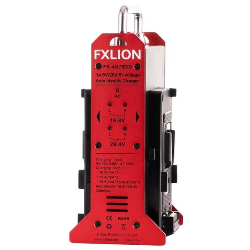 FXlion FX-4S7S2A Auto Identifying 14.8V/26V Dual-Voltage Gold-mount Battery Charger