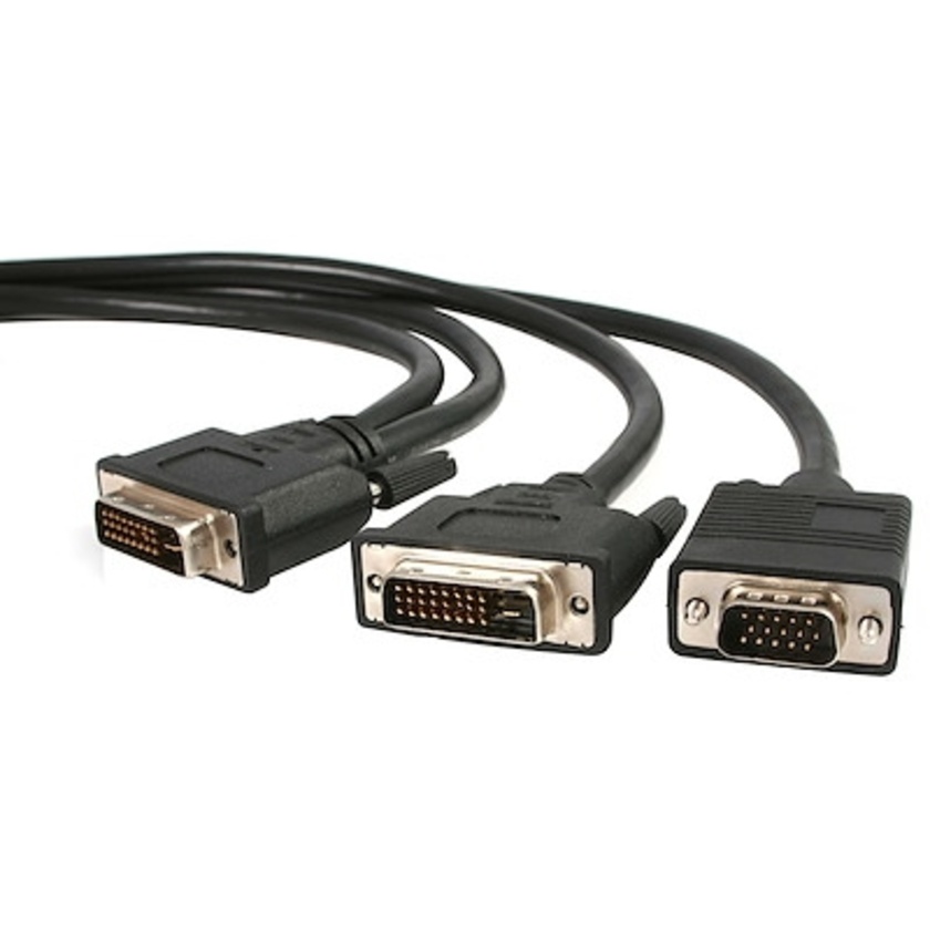 StarTech DVI-I Male to DVI-D Male and HD15 VGA Male Video Splitter Cable (1.8m)
