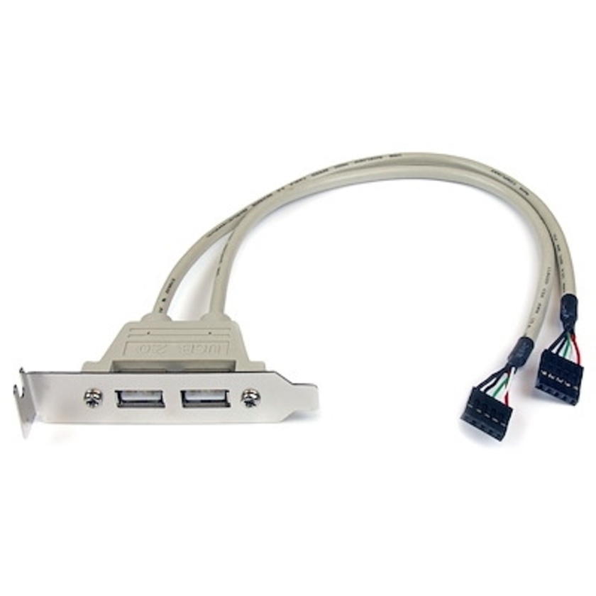 StarTech 2 Port USB A Female Low Profile Slot Plate Adapter