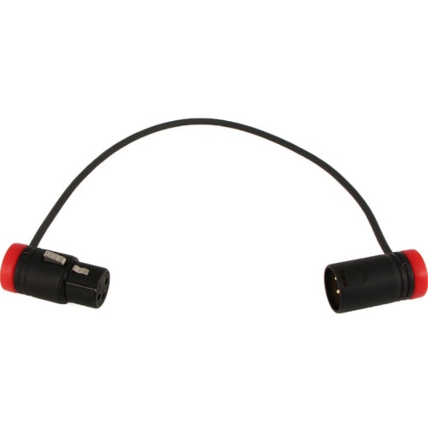 Cable Techniques Low-Profile, 3-Pin XLR Female to XLR Male Adjustable-Angle Cable (Red Caps, 10")