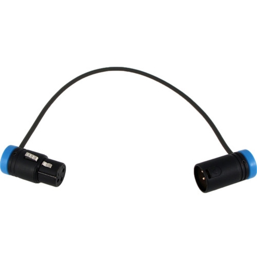 Cable Techniques Low-Profile, 3-Pin XLR Female to XLR Male Adjustable-Angle Cable (Blue Caps, 10")