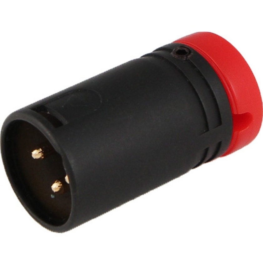 Cable Techniques Low-Profile XLR 3-Pin Male Connector with Adjustable Side Cable-Exit (Red Cap)