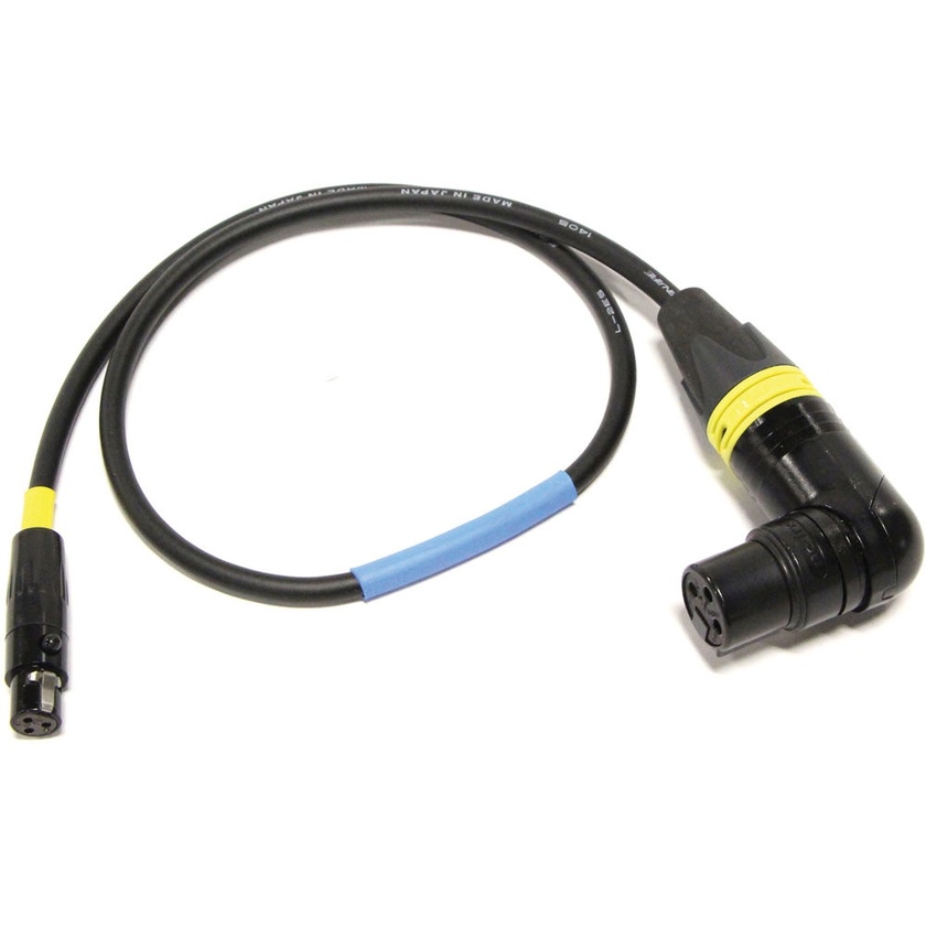 Cable Techniques XLR-3F Right Angle to TA3F Balanced UCR Receiver Cable to SD (45.7cm, Yellow)