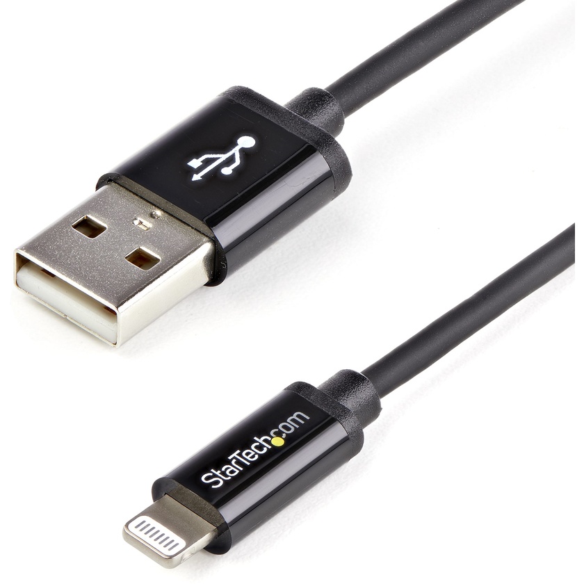 StarTech 8-pin Lightning to USB Cable (Black, 1m)